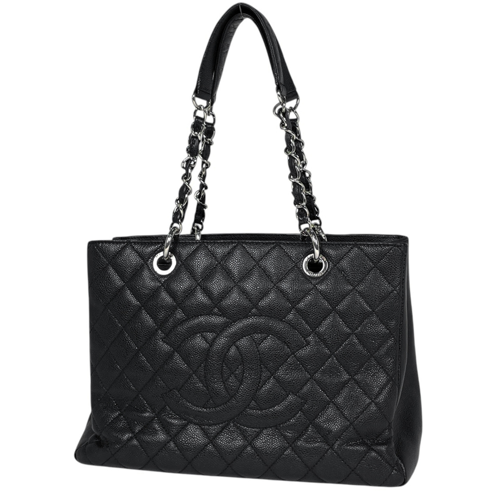 Chanel Tote Bag, Coco Mark, Matelassé GST, Caviar Skin, Black, A50995, Women's